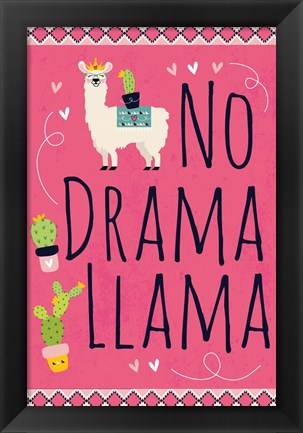 Framed No Drama Llama Print