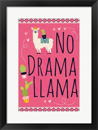 Framed No Drama Llama Print