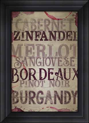 Framed Peace, Love, Wine II Print
