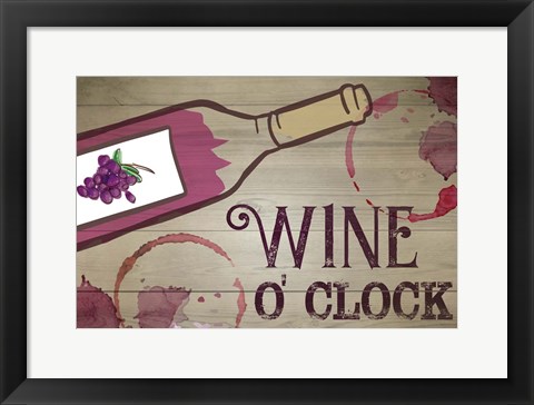 Framed Wine O&#39; Clock Print