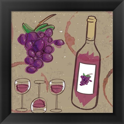 Framed Peace, Love, Wine III Print