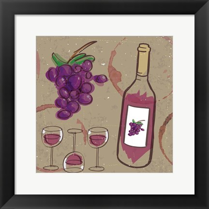 Framed Peace, Love, Wine III Print