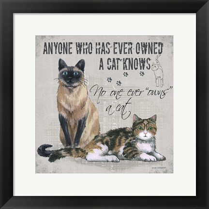 Framed Owns a Cat Print