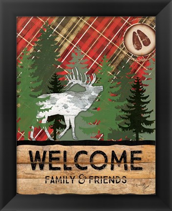 Framed Cabin Welcome Plaid II Print