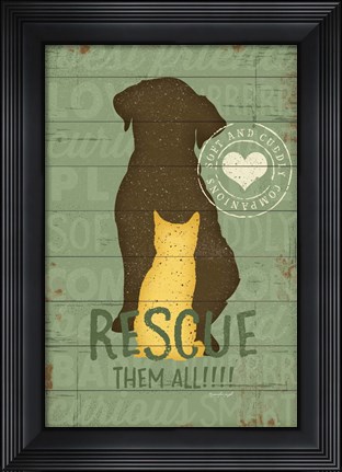 Framed Rescue Them All Print