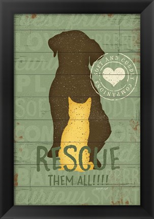 Framed Rescue Them All Print