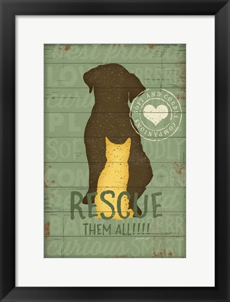 Framed Rescue Them All Print