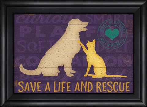 Framed Save a Life Rescue Print