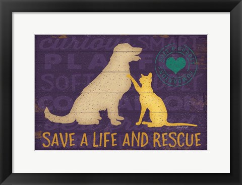 Framed Save a Life Rescue Print