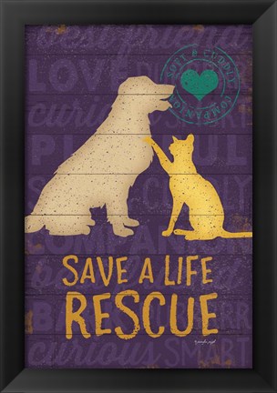 Framed Save a Life Rescue Print