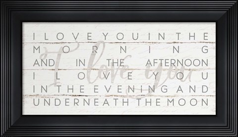 Framed I Love You Print