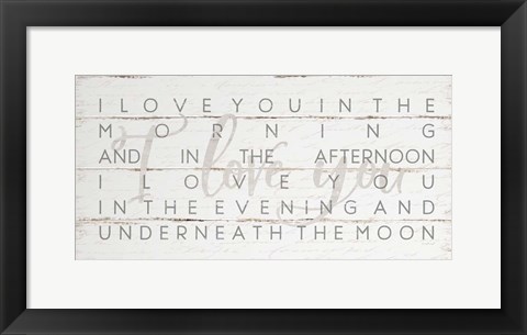 Framed I Love You Print