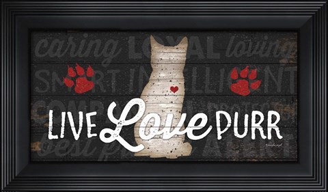 Framed Live Love Purr Print
