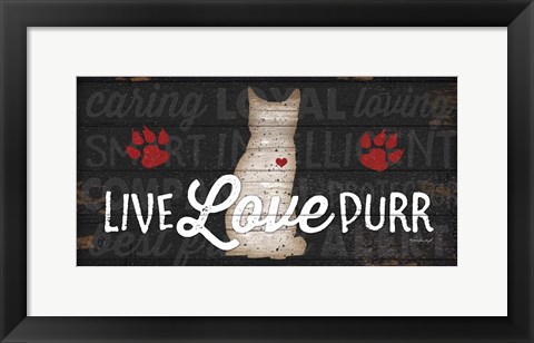 Framed Live Love Purr Print