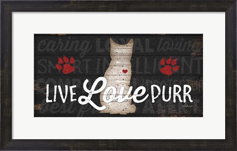 Framed Live Love Purr Print