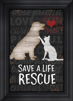 Framed Save a Life - Rescue Print