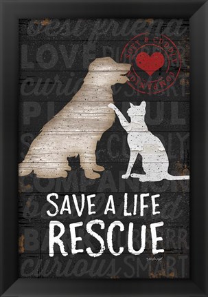 Framed Save a Life - Rescue Print
