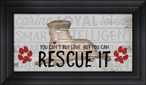 Framed You Can&#39;t Buy Love - Dog Print