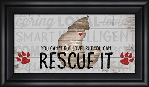 Framed You Can&#39;t Buy Love - Cat Print