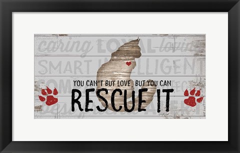 Framed You Can&#39;t Buy Love - Cat Print