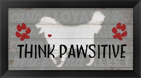 Framed Think Pawsitive Print