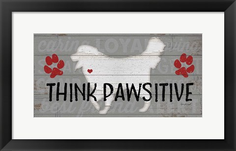Framed Think Pawsitive Print