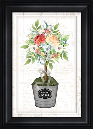 Framed Floral Topiary Print