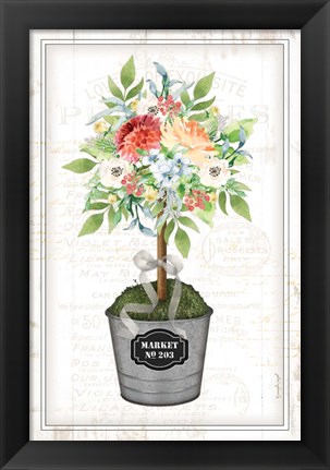 Framed Floral Topiary Print