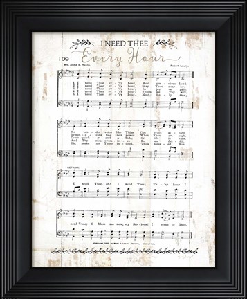 Framed I Need Thee Every Hour Print