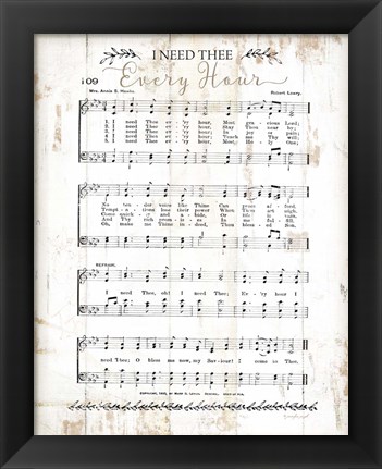 Framed I Need Thee Every Hour Print
