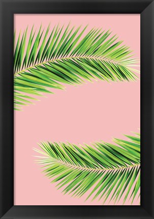 Framed Pink Palm II Print