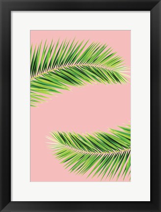 Framed Pink Palm II Print