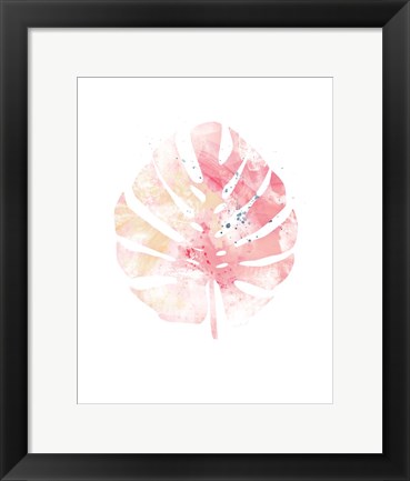 Framed Pink Leaf II Print