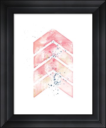 Framed Pink Geometric Arrow Print