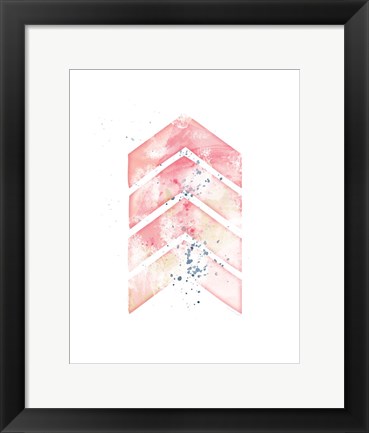 Framed Pink Geometric Arrow Print