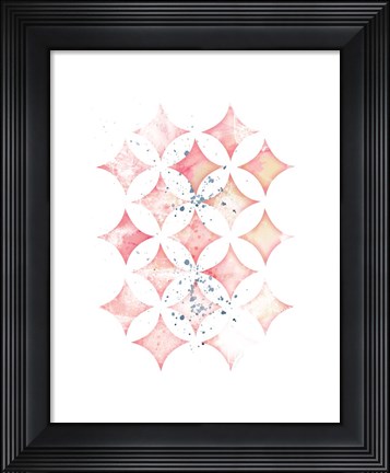 Framed Pink Geometric Diamonds Print