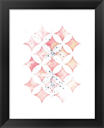 Framed Pink Geometric Diamonds Print