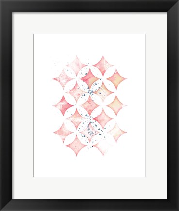 Framed Pink Geometric Diamonds Print