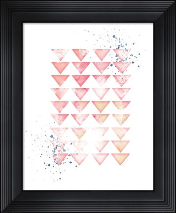 Framed Pink Geometric Triangles Print