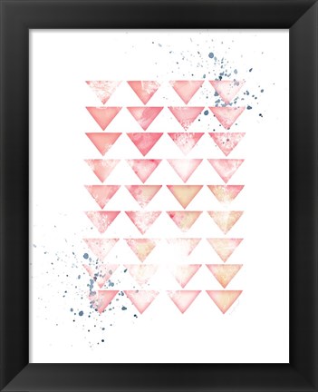 Framed Pink Geometric Triangles Print