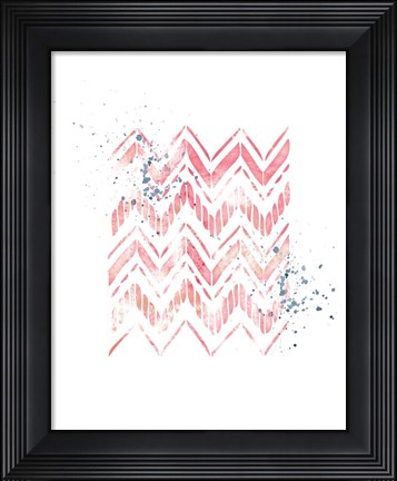 Framed Pink Geometric Zig Zag Print