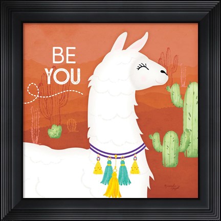 Framed Be You Llama Print