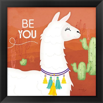 Framed Be You Llama Print