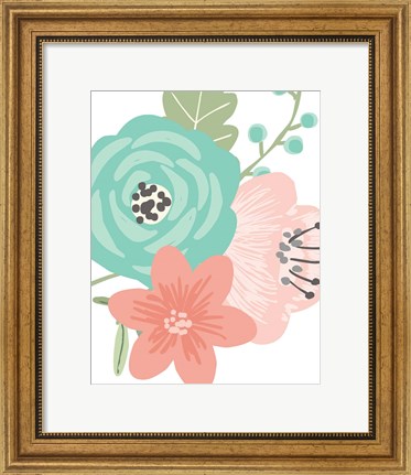 Framed Pastel Floral Bouquet III Print