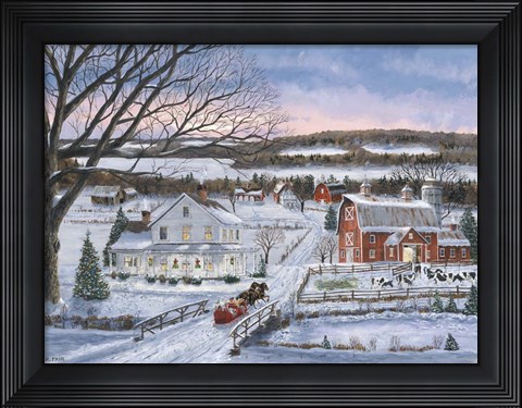 Framed Christmas Sleigh Ride Print