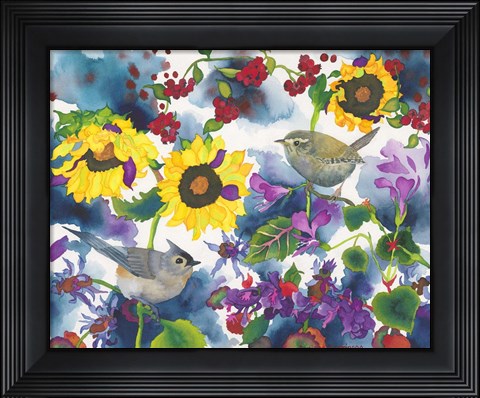 Framed Titmouse &amp; Wren Print