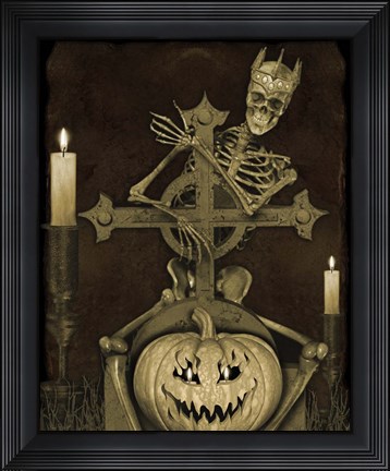 Framed Halloween Graveyard - A Print