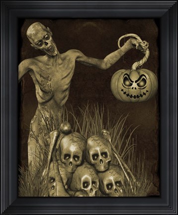 Framed Halloween Graveyard - B Print