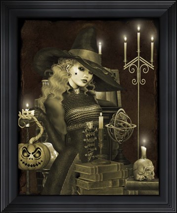 Framed Halloween Graveyard - E Print