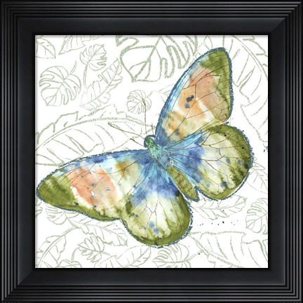 Framed Butterfly And Palms Print